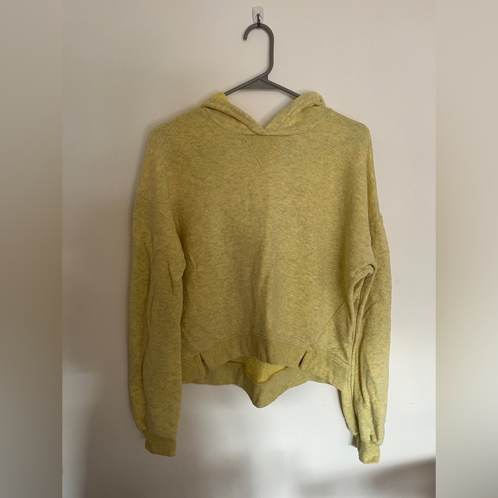 Madewell Cropped Highlighter Yellow Hoodie